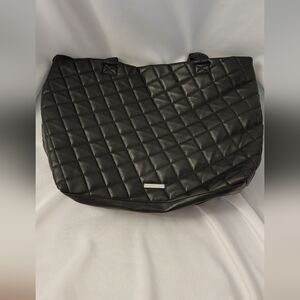 Madden Girl Black Quilted Tote Bag